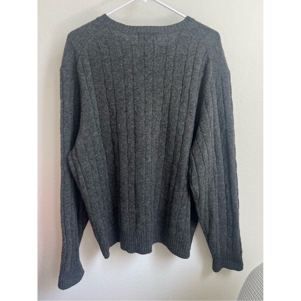 Club Room Men's 100% Lambswool V-Neck Cable Knit Sweater - Picture 5 of 5